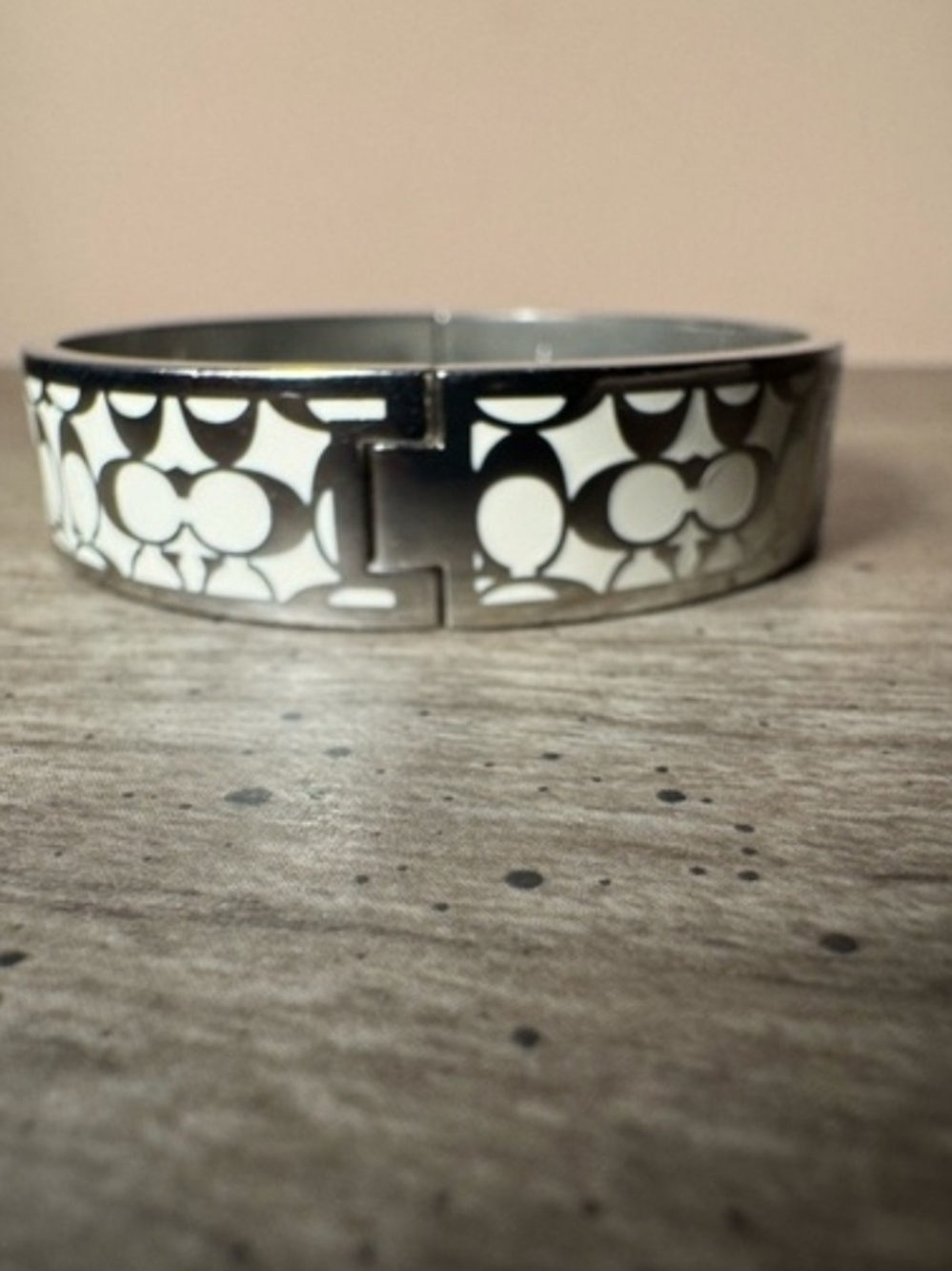 Coach Silver Signature Paved C Cuff Bracelet - Picture 6 of 9